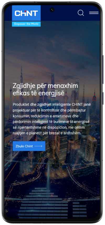 Homepage vista su telefono
