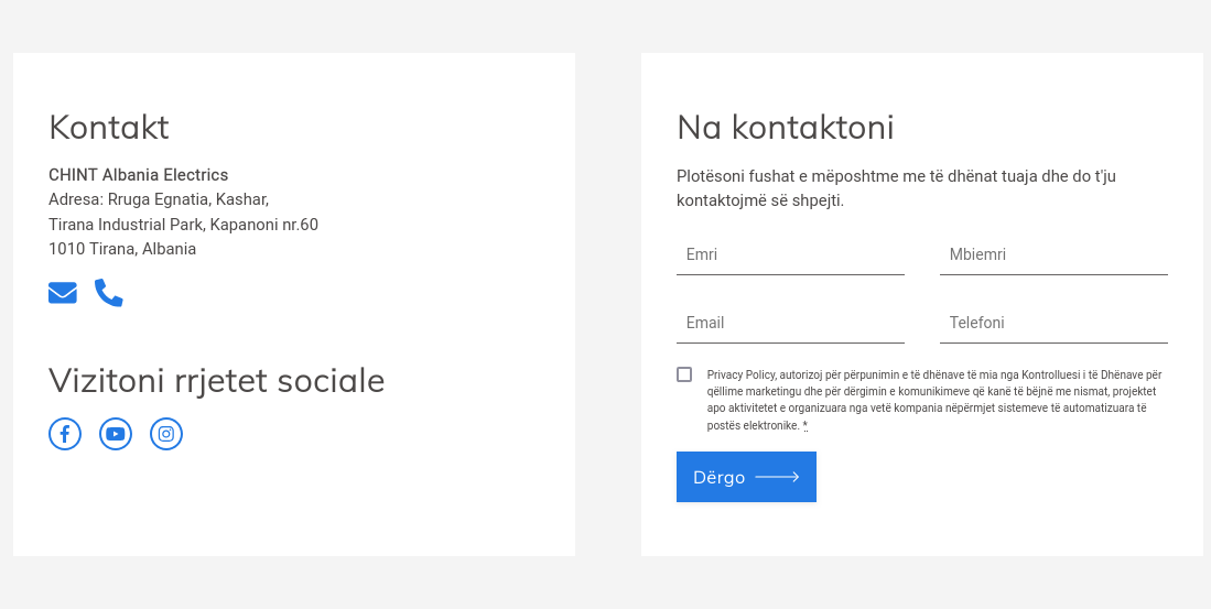 Modulo di contatto di CHINT Albania