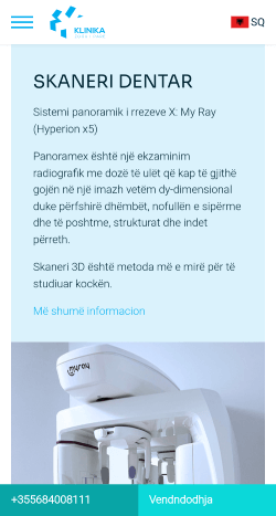 Photos of the website on mobile