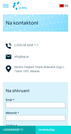 Photos of the website on mobile