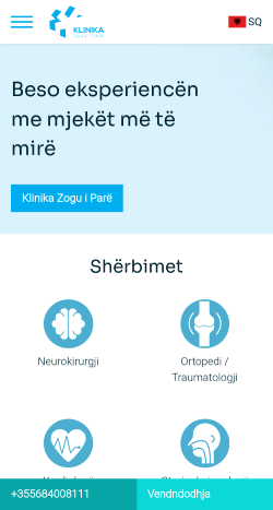 Photos of the website on mobile