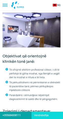Photos of the website on mobile