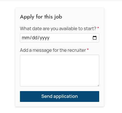 Job application form