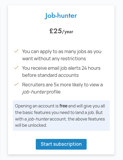 Example of a subscription