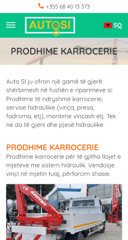 Photos of the products page on mobile