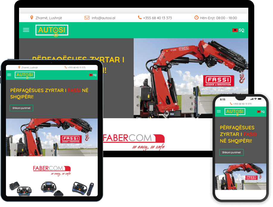 Photo of the website on devices of different sizes