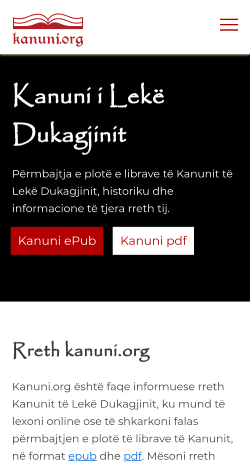 Photos of the website on mobile