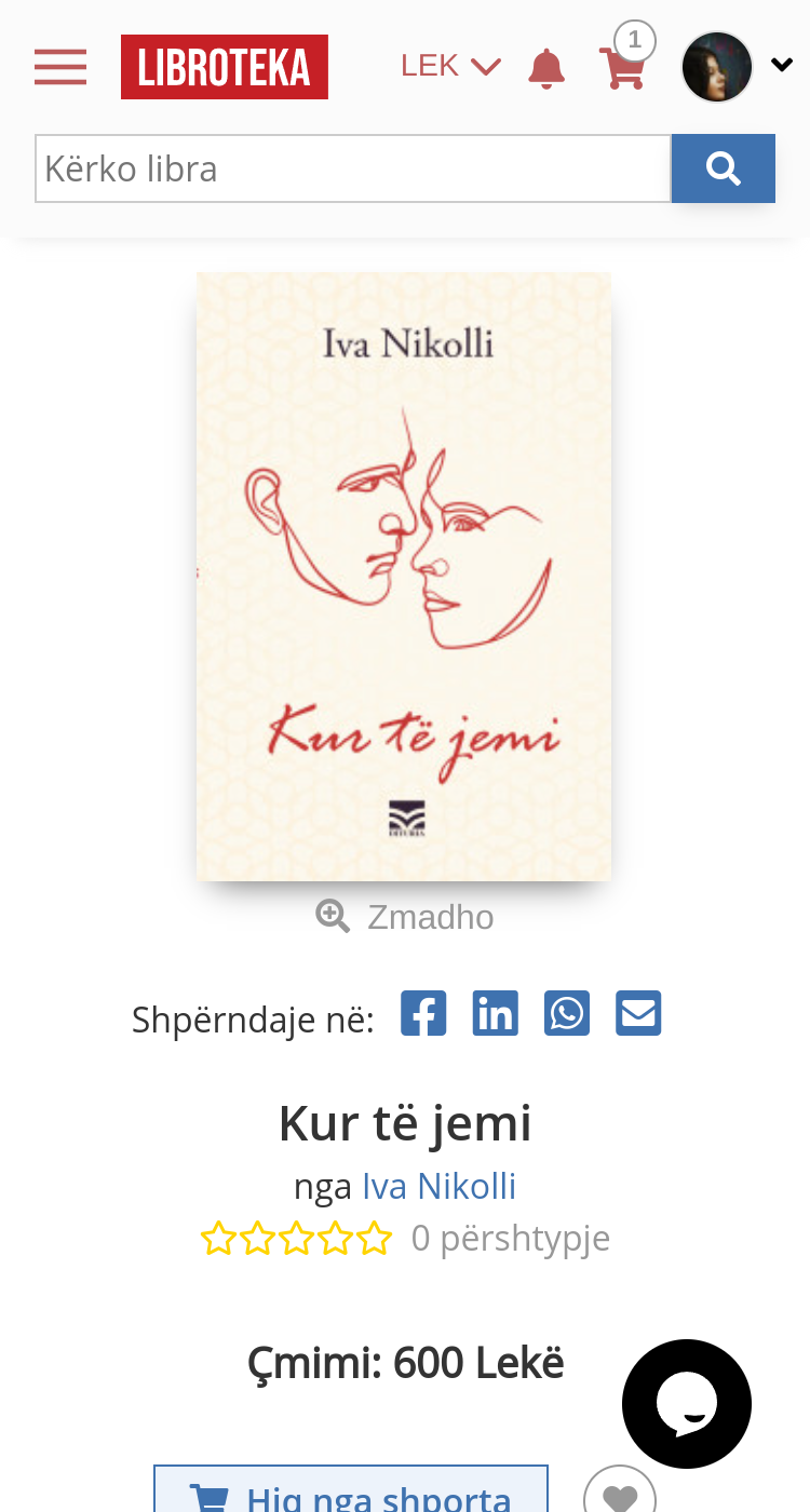 Photos of the website on mobile