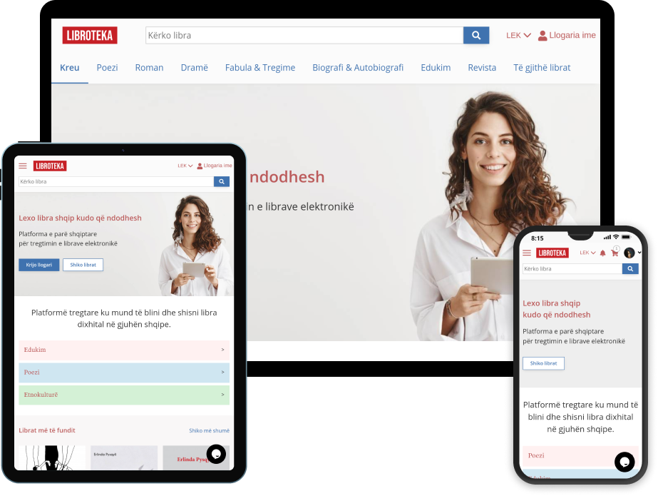 Photo of the website on devices of different sizes