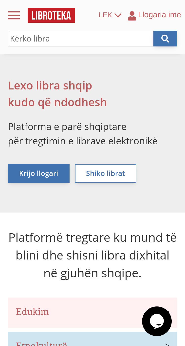 Photos of the website on mobile